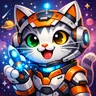 A vibrant and expressive avatar with a unique style featuring a friendly abstract shape in bright colors, suitable for a cust
